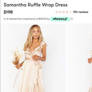 Samantha Ruffle Wrap Dress - Champagne Luxe Satin